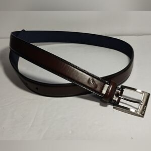 NAUTICA Mens Silver Buckle Brown Belt Size 38 NEW w TAGS